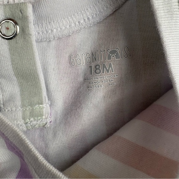 Garanimals 18M Colorful Pastel Striped Kids Dress Cap Sleeves Fit & Flare - Picture 3 of 6